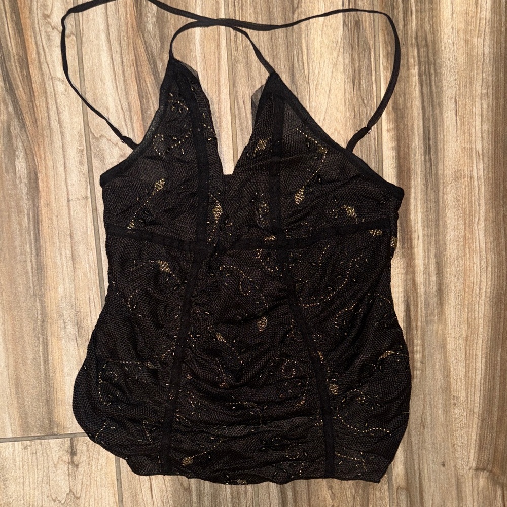 Free People Elegant Black Lace Women's Top